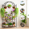 Extra Large Plant Stand Heavy Duty Arched Metal Flower Shelf with Hanging Hooks
