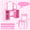 Kids 2-in-1 Princess Makeup Vanity Set with Removable Tri-Folding Mirror