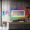 Smart Large LED Bathroom Mirror RGB Illuminated Bluetooth Time Digital Display