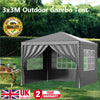 Gazebo Heavy Duty Marquee 3x3m Waterproof Garden Party Tent Shelter With 4 Sides
