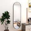 Wall Metal Frame Mirror Bathroom Bedroom Makeup Dressing Oval Pill Shaped Mirror