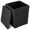 Outdoor Resin Storage Side Table 43L Patio Storage Box Small Table-Black