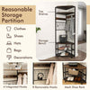 Clothes Rack Entryway Shoes Shelf Organizer Corner Hall Tree-Coffee