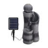 Outdoor Solar Garden Water Feature Auto Water Flowing Rockery Fountain w/ Lights