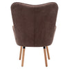 Patchwork Armchair Tub Chair Scandinavian Fabric Accent Loung Chair w/ Footstool