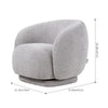 Chenille Fabric 360° Swivel Accent Armchair Barrel Chair For Living Room Bedroom