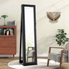 Jewelry Cabinet Armoire Lockable Standing Jewelry Organizer-Black