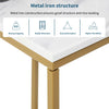 Sofa Side Table Marble Top C-Shape Laptop Stand Tray Slide Under Couch End Table
