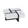 4 Drawers Coffee Table Storage Square Living Room Lounge MDF 90*90CM Black+White