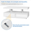 Coffee Table White High Gloss Tea Table with LED RGB Lights 2 Drawer Storage