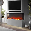 Electric Fireplace 3 Sided Panoramic Fire 50 inch Standing Insert LED Flames