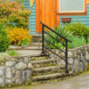 Outdoor Porch Deck Hand Rail Iron Handrail Stair Railing Fit 1-4 Steps Handrail
