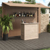 Rustic Pine Wooden Garden Mini Bar Home Drinks Bar Counter Table Reception Desk