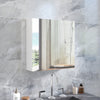 Mondeer Mirrored Bathroom Cabinet Double Full Door Cupboard Shelf Wall Mounted
