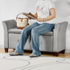 Seville Storage Ottoman Seat Stool Bench Chest Toy Box Pouffee Light Grey Velvet