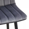 Set of 2 Velvet Chairs High Back Bar Stools Footrest Backrest Metal Legs Pub
