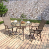 Garden Table Folding Mesh Chair Balcony Coffee Bistro Furniture w/ Umbrella Hole