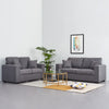 Luxury 2, 3 Seater Linen Fabric Couch Sofa Armchair with 2 Pillows Living Room