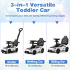 Kids Sliding Walking Car 3-in-1 Ride on Push Car w/2 Universal Wheels-White