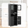 Narrow Storage Organizer Bathroom Cabinet w/Adjustable Shelves-Black