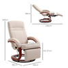 360° Swivel Recliner Chair with Footrest, 135° Manual Reclining Armchair Beige