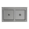 Commercial Stainless Steel Sink Kitchen Cabinet Large Double Bowl Sliding Doors