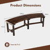 2-Person Garden Bench Rustic Carbonized Wood Curved Patio Bench 325kg Load Brown