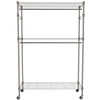 Heavy Duty Clothes Rail Clothing Garment Rack Wardrobe Closet Rack with 4 Wheels