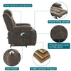 ELECTRIC POWER LIFT RISER RECLINER CHAIR SOFA ARMCHAIR W/ CUP HOLDERS & USB PORT