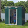 Garden Storage Shed Metal Outdoor Box w/ Base for Backyard Bike Tool 4ft-10ft