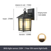 Wall-Mounted Lamp Outdoor Home Garden Path Light with Dusk to Dawn Sensor Black