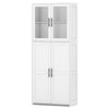 Bedroom Closet Storage Cabinet Wooden Utility Organizer w/Doors-White