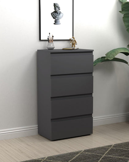 4 Chest of Drawer Bedside Cabinet Storage Unit Bedroom Furniture Nightstand Grey