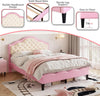 Double Upholstered Bed Frame with Adjustable Chic Button-Tufted Headboard 4ft6