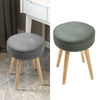 Luxury Kitchen Bar Stools Corduroy Padded Seat ＆ Wooden Legs Salon Lounge Chairs