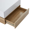 Coffee Table with 360° Rotating Square Coffee Storage Table with 2 Drawers Oak