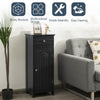 Bathroom Storage Cabinet Floor Standing Wooden Cupboard w/ Single Door & Drawer