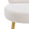 White Teddy Plush Women Girl Vanity Chair Gold Iron Leg Makeup Bedroom Rest Seat