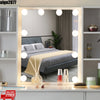 Large Dressing Table Vanity Makeup Desk With 3 Color Modes LED Light Mirror