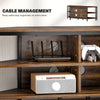 Corner TV Stand Cabinet, 50" TV Unit with Storage Shelves, Rustic Brown