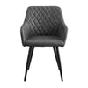 Set of 2 Armchairs Dining Chairs with Arms Velvet PU Faux Leather Chairs Kitchen