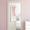 Hanging Jewelry Cabinet Wall Door Mounted Jewelry Cabinet w/Mirror-White