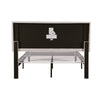 Double Bed Frame, Upholstered Platform Bed with Channel Tufted Headboard, Beige