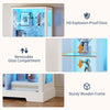71" Display Cabinet with Glass Doors, Modern Curio Cabinet with 3 Color Lights