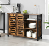 Industrial Storage Sideboard Vintage Console Table Hallway Rustic Metal Cabinet