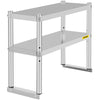 Double Overshelf Stainless Steel Overshelf 2-Tier 12" x 30" for Prep Table