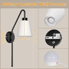 Wireless Wall Sconce Set of 2, Modern Battery-Operated Wall Lights with Remote,
