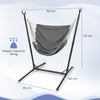 6 Level Adjustable Hammock Chair w/ Stand Sturdy Swing Chair Dark Grey