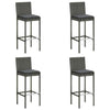 5 Piece Garden Bar Set with Cushions Poly Rattan Grey