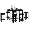 7 Piece Bar Set Black Solid Wood Pine vidaXL